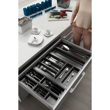 Feyza Design Çekmece Için Plastik Kaşık Modülü, Ayarlanabilir, Gri, 80’li, Çeşitli Boyutlar