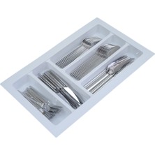 Feyza Design Pratik Mutfak Çekmece Içi Kaşıklık, Beyaz, Ayarlanabilir, 29X48 cm