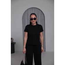 Cemo Kadın Bisiklet Yaka Basic T-Shirt