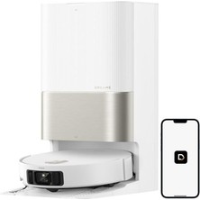 Dreame Derinlemesine Temizlik Sağlayan, Akıllı Sensörlü, Süpürme ve Islak Silme Özellikli Robot Süpürge – Beyaz