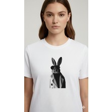 Elif Tarakçı Butik Tavşan Figürlü Pamuklu Tişört