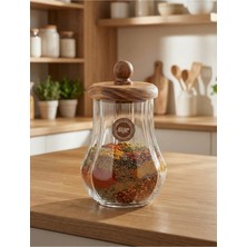 Feyza Design Şeffaf Cam Kavanoz 950ML, Kapaklı, Saklama ve Organize Etme Için Ideal