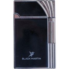 Black Martin Soft Flame Siyah-Gümüş Metal Çakmak