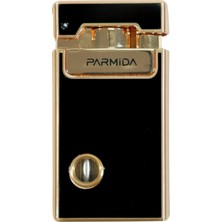 Parmida Tek Torch Pürmüz Soft Flame Özellikli Siyah-Gold Metal Puro Çakmağı