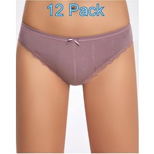 İlke Ilke 12'li TRANSFERLI,JAKARLI,%100 Pamuk,esnek,yumuşak,dantelli,bikini,slip-Külot