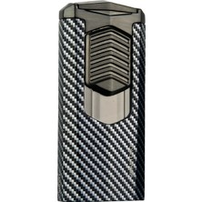 Quantoro 3 Torch Pürmüz Siyah-Karbon Metal Puro Çakmağı