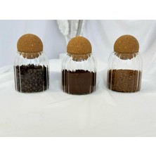 Feyza Design Çok Amaçlı Mantar Kapaklı Baharat ve Bakliyat Kavanozları Seti (3'lü)