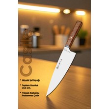 Castle Elit Serisi Miyabi Ceviz Sap Uzak Doğu Mutfak Şef Bıçağı Et Ekmek Sebze Salata Şef Bıçak LZG-105