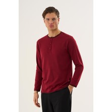  Düğmeli Yaka Uzun Kollu Sweatshirt