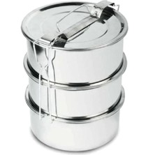 Feyza Design Dayanıklı Çelik 3'lü Sefer Tası, Tek Kişilik, Pratik ve Şık Tasarım