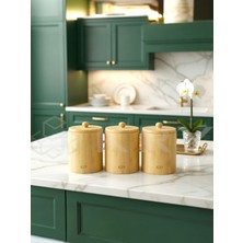 Feyza Design 3’lü Büyük Boy Vernikli Bambu Baharatlık Seti, 400 Ml, Doğal Ahşap Tasarım