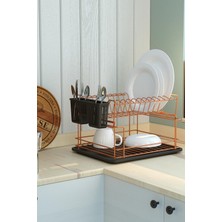 Feyza Design Iki Katlı Modüler Tabaklık, Şık ve Fonksiyonel Mutfak Organizesi