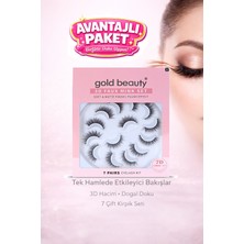 Özgürce 7 Çift Doğal Görünümlü Ipek Kirpik Seti, Hafif ve Rahat Kullanım