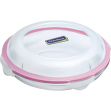 Feyza Design Şeffaf Yuvarlak Cam Saklama Kabı 350 Ml, Sağlıklı ve Dayanıklı Tasarım