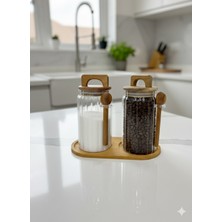 Feyza Design 750 ml Cam Kavanoz Seti, Kapaklı ve Kaşıklı, Pratik Saklama Çözümü