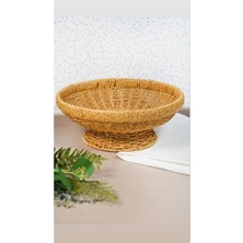 Feyza Design 28CM Yuvarlak Ayaklı Hasır Meyvelik, Şık ve Fonksiyonel Tasarım