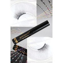 Özgürce Ipek Yarım Boy Takma Kirpik ve Yapıştırıcı Seti, Göz Kalemi Hediye