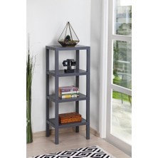 Trend Maison Dekoratif Plastik Çok Amaçlı Banyo Düzenleyici-Saksılık-Kitaplık-Çiçeklik 4 Katlı Gri