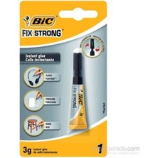 Bic Fix Strong 3 g Şeffaf Japon Yapıştırıcısı 5 Adet Tıkanmayı Önleyen Kapaklı Ambalaj