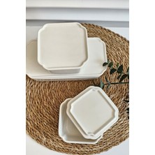 Feyza Design Şık 6 Parça Porselen Kahvaltılık Seti Kapaklı ve Dayanıklı