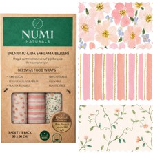 Feyza Design Doğal Balmumu Gıda Saklama Bezleri, 3’lü Set, 30X30 Cm, Spring Bloom Serisi