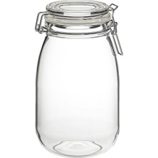 Feyza Design Şeffaf Sızdırmaz Cam Kavanoz, 1,8 Litre, Turşu Saklama, Çap 12,5 cm