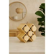 Feyza Design 6 Parça Bambu Baharatlık Seti, Şık ve Kullanışlı Düzenleyici