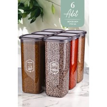 Feyza Design 6'lı Jumbo Boy Dikdörtgen Saklama Kabı Seti 1750ML, Pratik ve Şık