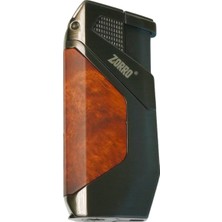 Zorro 2 Torch Pürmüz Ahşap Gunmetal Metal Puro Çakmağı