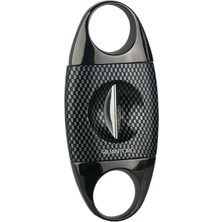 Quantoro Gunmetal Karbon Desenli Metal V-Cut Puro Makası Kesici