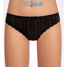 İlke Ilke 12'li TRANSFERLI,JAKARLI,%100 Pamuk,esnek,yumuşak,dantelli,bikini,slip-Külot