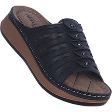 Apella 463-3 Sırma Siyah Kadın Düz Terlik