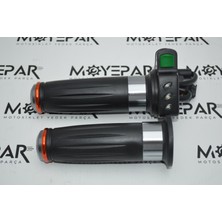 0119 E Bike Işıklı Yeşil Düğmeli Gaz Kolu Set