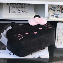 Özgürce Sevimli Siyah Kedi Tasarımlı Çocuk Kalem Kutusu ve Hediyelik Kalemlik