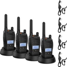 Baofeng E-88 Ekranlı Pmr El Telsizi 4'lü Set (Kulaklıklı)