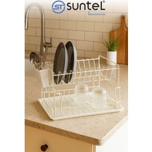 Feyza Design Iki Katlı Modüler Bulaşıklık, Pratik ve Şık Tabaklık Organizer