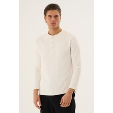  Düğmeli Yaka Uzun Kollu Sweatshirt