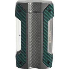 Quantoro Tek Torch Pürmüz Gunmetal Yeşil-Karbon Metal Puro Çakmağı