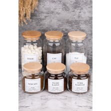 Feyza Design 3’lü Ahşap Kapaklı Cam Kavanoz Seti, 1300ML ve 500ML, Çeşitli Kullanım