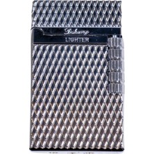 Black Martin Soft Flame Desenli Gümüş Metal Çakmak