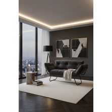 AVYNA Neo-Klasik Lüks Katlanır Yataklı Ikili Kanepe – Mekanizmalı Çekyat Koltuk, Ergonomik ve Şık Tasarım, Füme