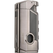 Quantoro 3 Torch Pürmüz Gümüş Metal Puro Çakmağı