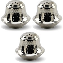 Feyza Design Şık Gümüş Kaplama Bakır Tuzluk Seti, 3'lü Hediye Tasarımı