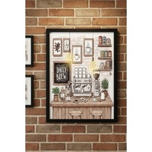 Safir Design Kahve Temalı Çerçeveli Tablo Mutfak ve Kahve Köşesi Dekoru