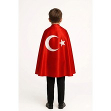 Kinderos Türk Bayraklı Çocuk Pelerin Kostüm - 26M 0375