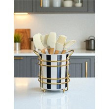 Feyza Design Şık Siyah Seramik Dik Kaşıklık, Modern ve Pratik Mutfak Gereçleri