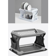 Feyza Design Iki Katlı Modüler Bulaşıklık Tabaklık ve Kurutmalık Seti