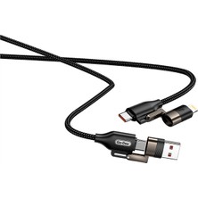Go-Des Go Des GD-UC831 4in1 Pd Çoklu Usb-A + Type-C To Type-C + Lightning Şarj Data Kablosu 65W 1.2m Siyah