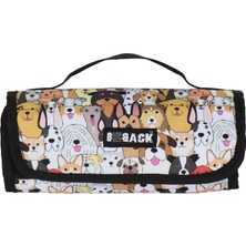 Özgürce Sevimli Köpekler Desenli 4 Bölümlü Kalem Çantası, Organizer ve Kalemlik