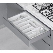 Feyza Design Çekmece Içi Antibakteriyel Kaşık ve Çatal Modülü, Beyaz, Ölçü 54-48 cm